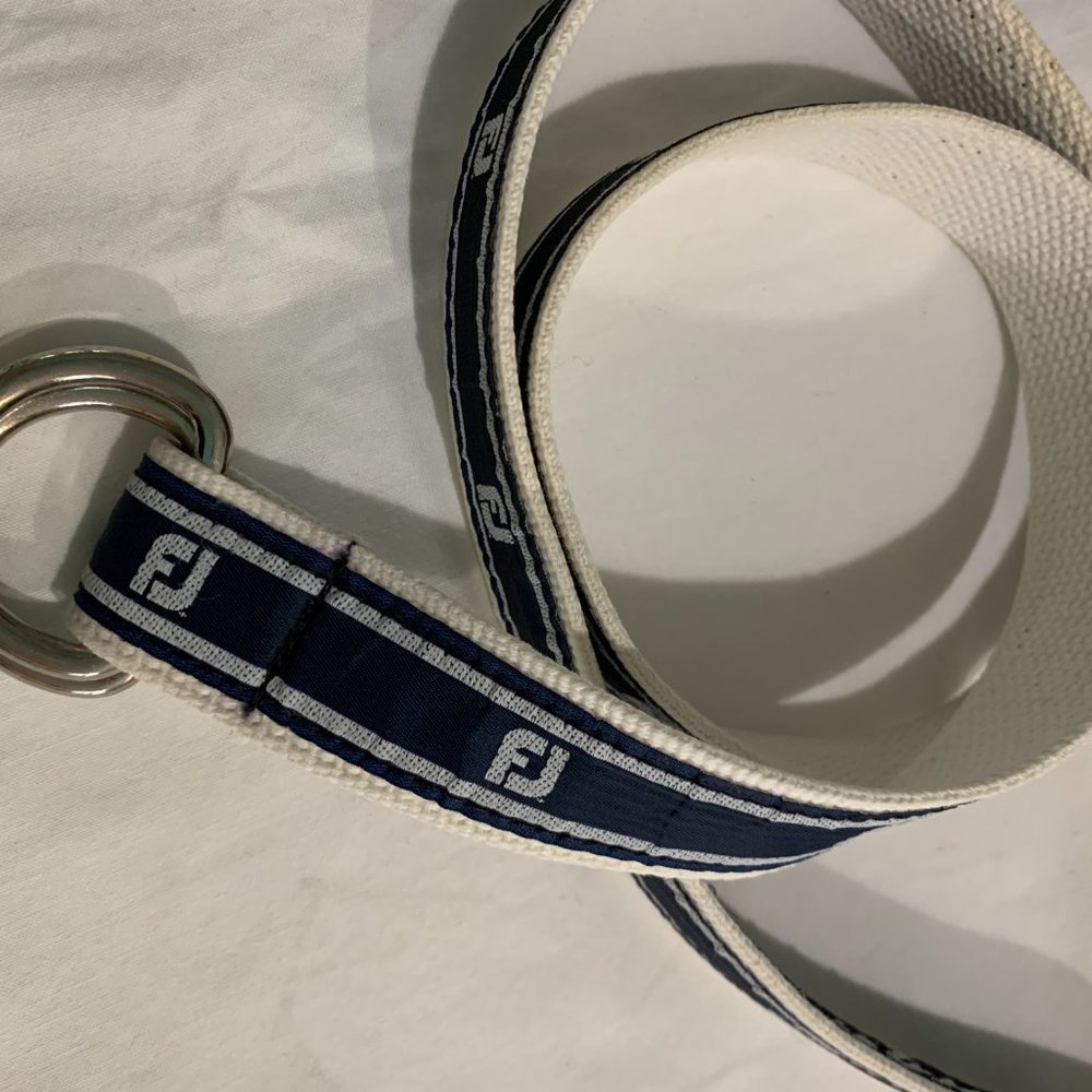 FJ   Men's White Navy Golf Belt Size Large